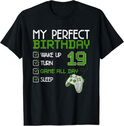 100% Cotton 19th Perfect Birthday Men Boys Gamer Gaming Gift 19 Year Old T-Shirt Hoodie, Sweatshirt | PrintMintTees.com