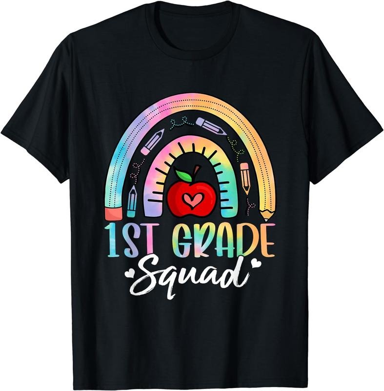 [100% Cotton]1st Grade Squad Back To School First Grade Teacher Girls T-Shirt Hoodie Sweatshirt | PrintMintTees.com