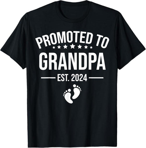 100% Cotton 1st Time Grandpa EST 2024 New First Grandpa 2024 T-Shirt Hoodie Sweatshirt | PrintMintTees.com