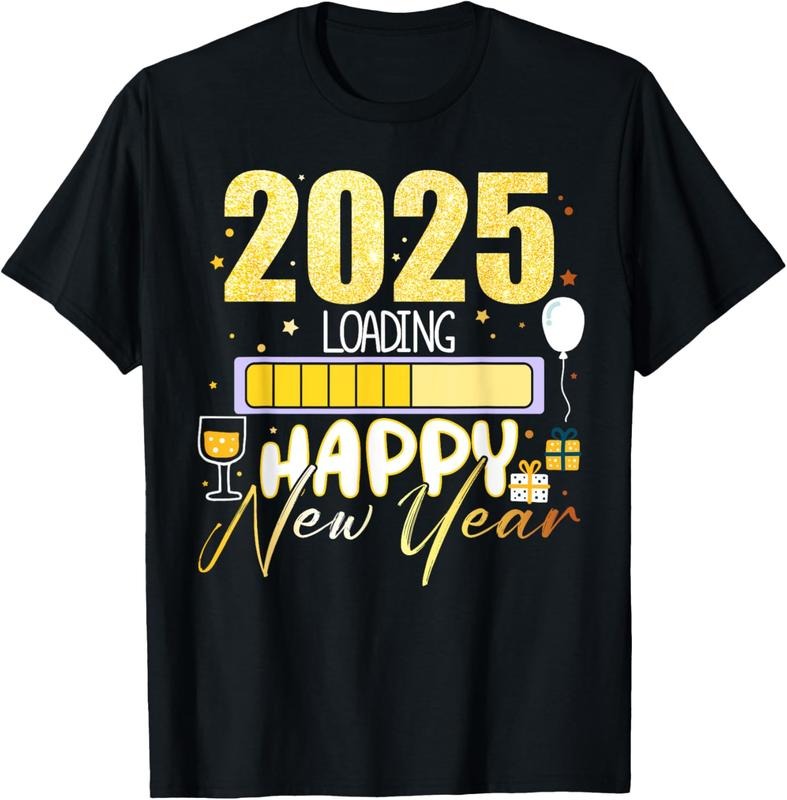 100% Cotton 2025 Loading Happy New Year Funny Countdown Party Matching T-Shirts, Hoodie, Sweatshirt