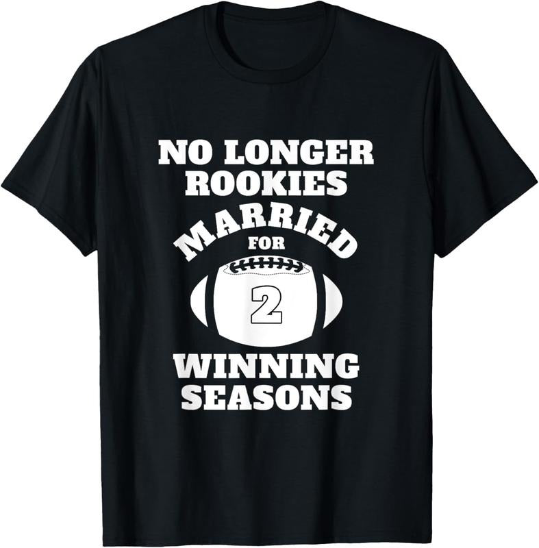 100% Cotton 2nd Wedding Anniversary Gift Football Him Husband Her T-Shirt Hoodie, Sweatshirt | PrintMintTees.com
