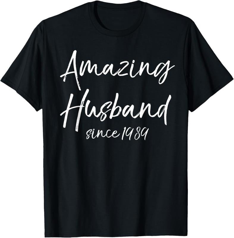 100% Cotton 35th Anniversary Idea from Wife Amazing Husband Since 1989 T-Shirt Hoodie Sweatshirt | PrintMintTees.com