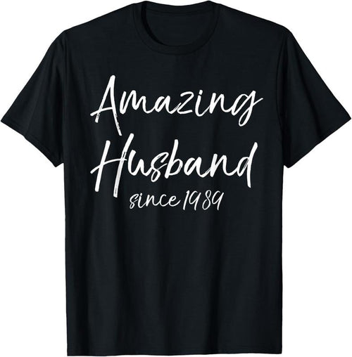 100% Cotton 35th Anniversary Idea from Wife Amazing Husband Since 1989 T-Shirt Hoodie Sweatshirt | PrintMintTees.com
