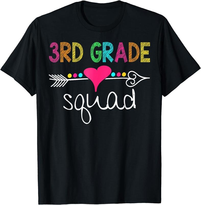 [100% Cotton]3rd Grade Squad Third Teacher Student Team Back To School T-Shirt Hoodie Sweatshirt | PrintMintTees.com