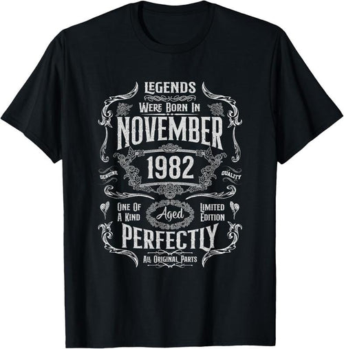 100% Cotton 42th Birthday Legends Were Born In November 1982 T-Shirt Hoodie, Sweatshirt | PrintMintTees.com