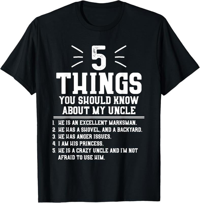 100% Cotton 5 Things Should Know About My Uncle - Niece T-Shirt T-Shirt Hoodie, Sweatshirt | PrintMintTees.com