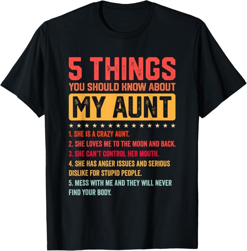 100% Cotton 5 Things You Should Know About My Auntie Funny Aunt T-Shirt Hoodie, Sweatshirt | PrintMintTees.com