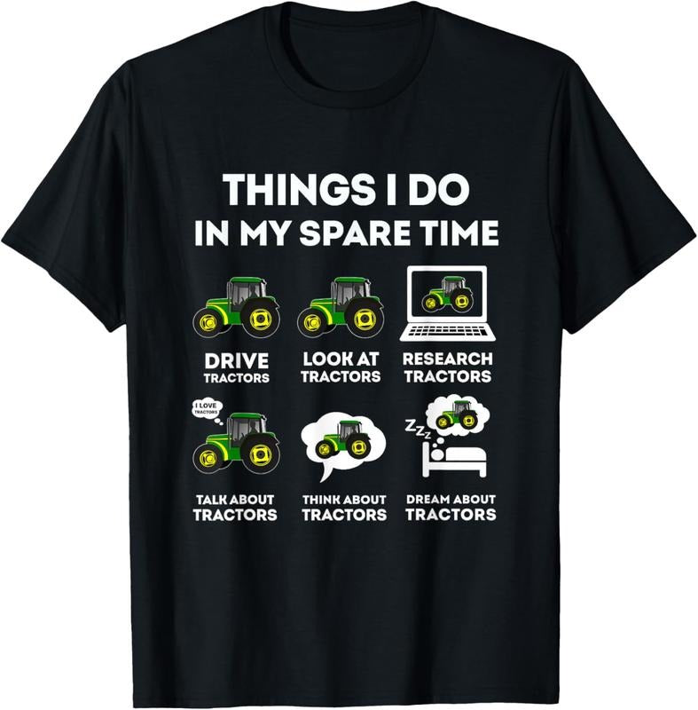 100% Cotton 6 Things I Do In My Spare Time Tractor Funny Farmers T-Shirt Hoodie, Sweatshirt | PrintMintTees.com