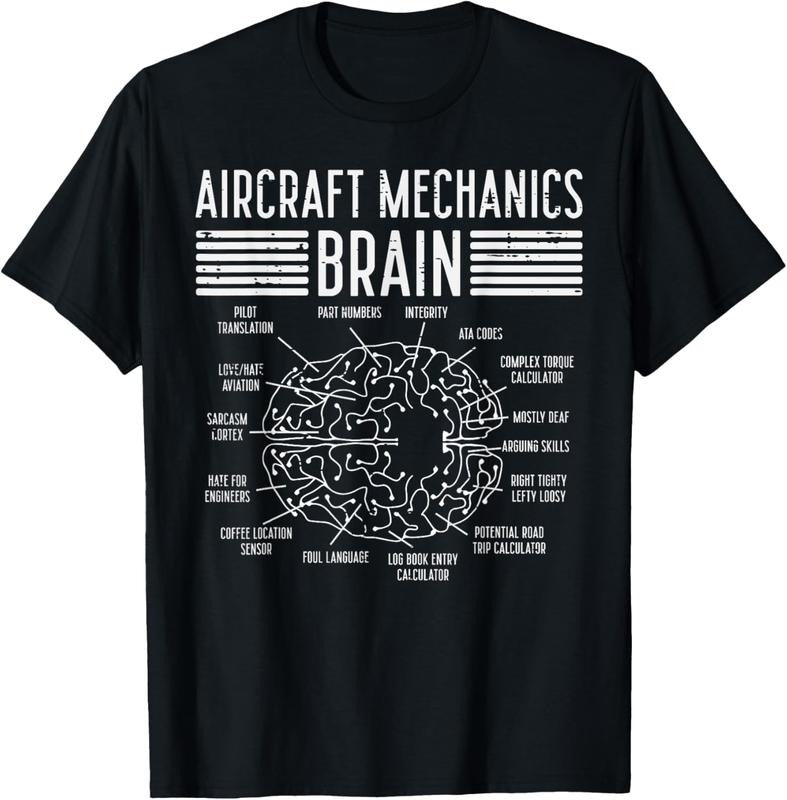100% Cotton Aircraft Mechanics Brain Fun Airplane Maintenance Men Women T-Shirt Hoodie Sweatshirt | PrintMintTees.com