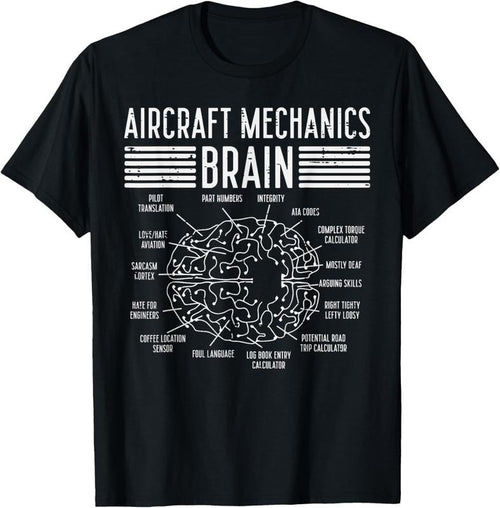 100% Cotton Aircraft Mechanics Brain Fun Airplane Maintenance Men Women T-Shirt Hoodie Sweatshirt | PrintMintTees.com
