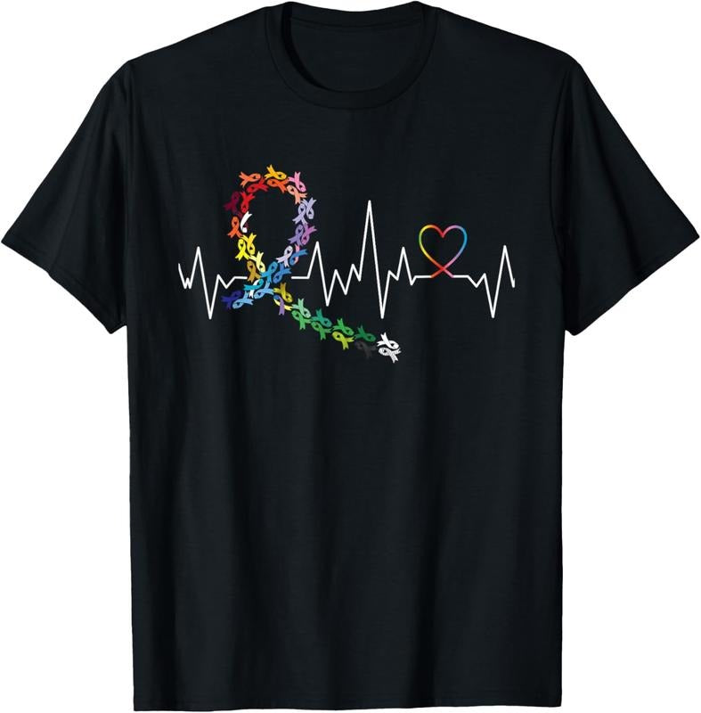 100% Cotton All Cancer Matters Awareness Day Heartbeat T-Shirt Hoodie Sweatshirt | PrintMintTees.com
