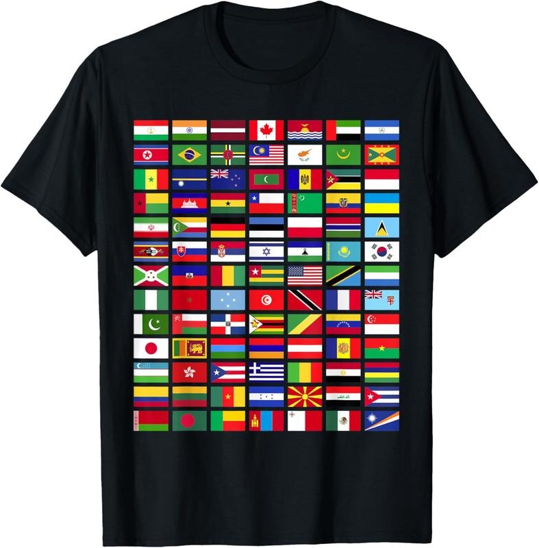 100% Cotton All Countries Flags World 287 Flag International Shirt Hoodie Sweatshirt