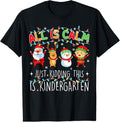 100% Cotton All Is Calm Funny Xmas Kindergarten Christmas Season Teacher T-Shirt