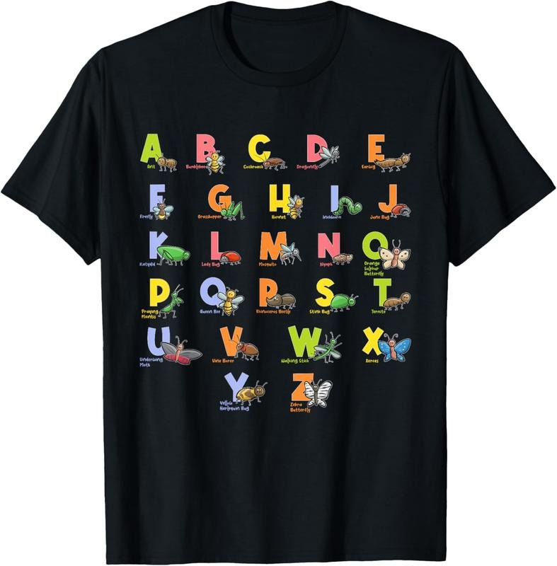 100% Cotton Alphabet Types Insects Bug Lover Future Entomologist T-Shirts, Hoodie, Sweatshirt