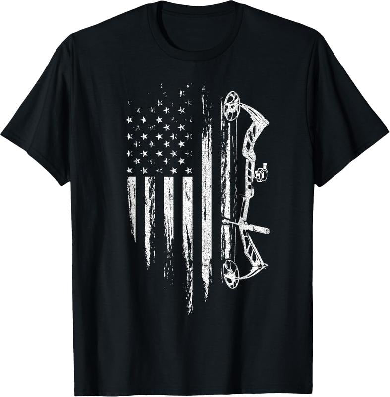 100% Cotton American Flag Bowhunting Bow Archery Gift For Deer Hunter T-Shirt Hoodie, Sweatshirt | PrintMintTees.com