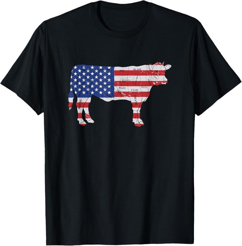 100% Cotton American USA Flag BBQ American Butcher American Beef T-Shirts, Hoodie, Sweatshirt