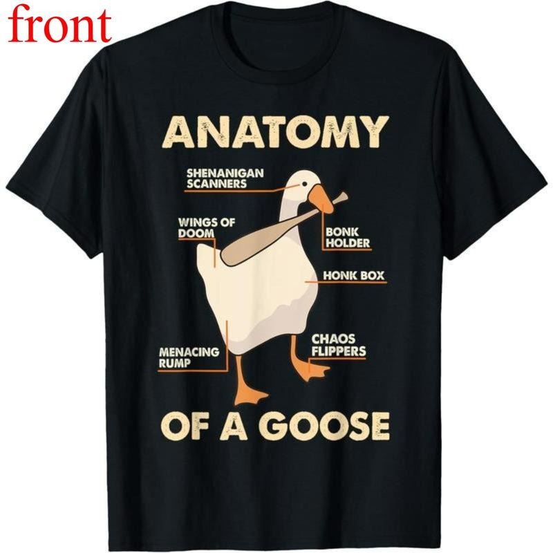 100% Cotton Anatomy Of A Goose Funny Meme Animal Lover Goose Honk Bonk T-Shirt