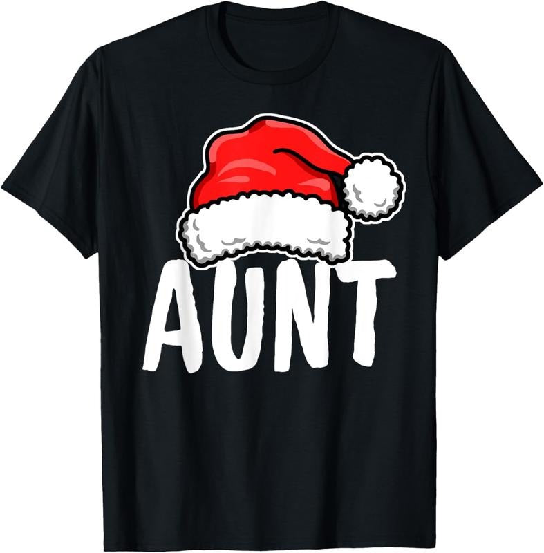 100% Cotton Aunt Santa Shirt, Matching Family Christmas Shirts Hoodie, Sweatshirt | PrintMintTees.com