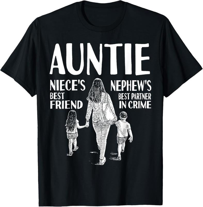 100% Cotton Auntie Niece's Best Friend Nephew's Best Partner In Crime T-Shirt Hoodie, Sweatshirt | PrintMintTees.com