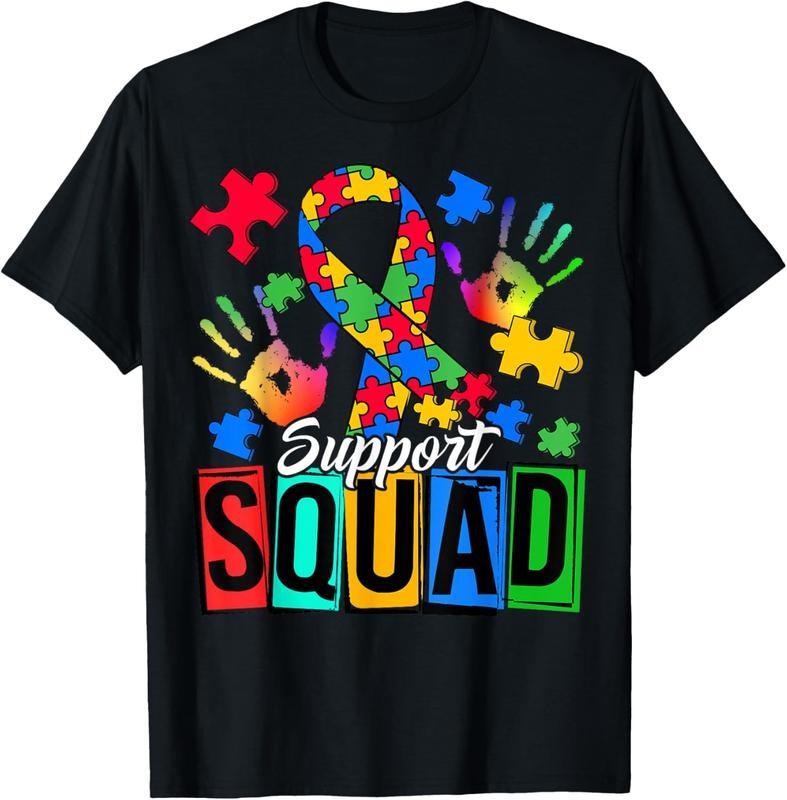 100% Cotton Autism Awareness Autism Support Squad Family T-Shirt Hoodie, Sweatshirt | PrintMintTees.com