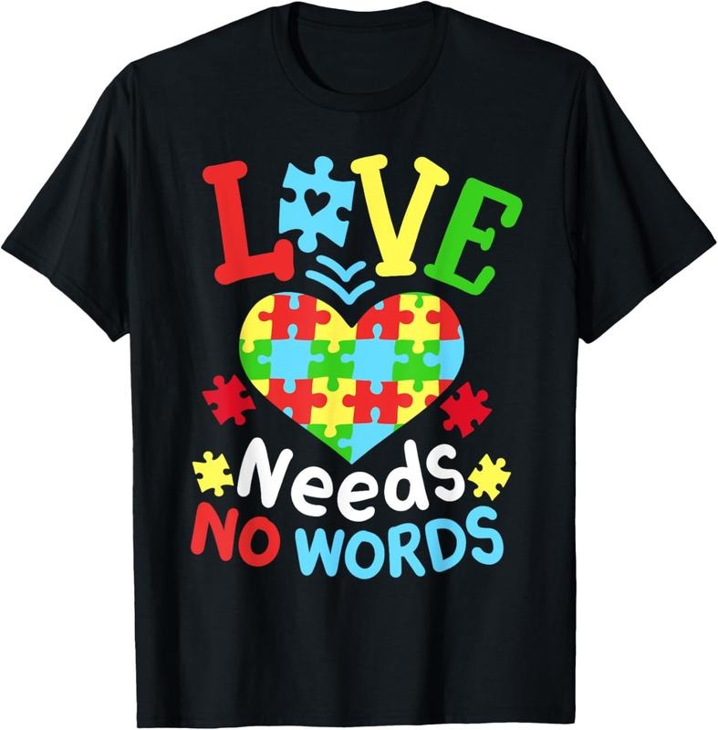 100% Cotton Autism Awareness Love Needs No Words T-Shirt Hoodie Sweatshirt | PrintMintTees.com