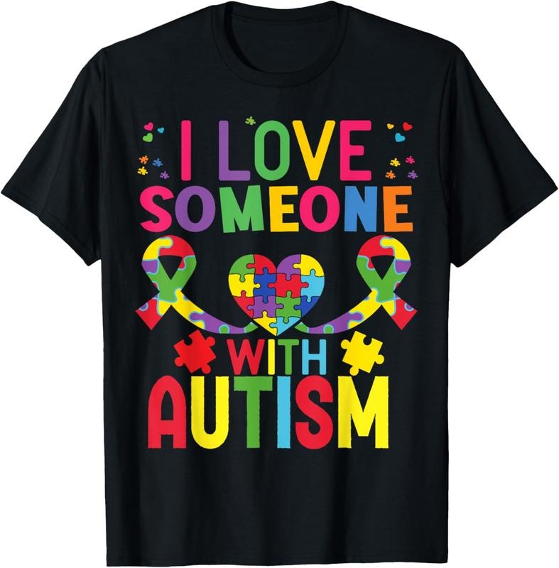 100% Cotton Autism Awareness Shirt I Love Someone With Autism Shirt T-Shirt Hoodie, Sweatshirt | PrintMintTees.com