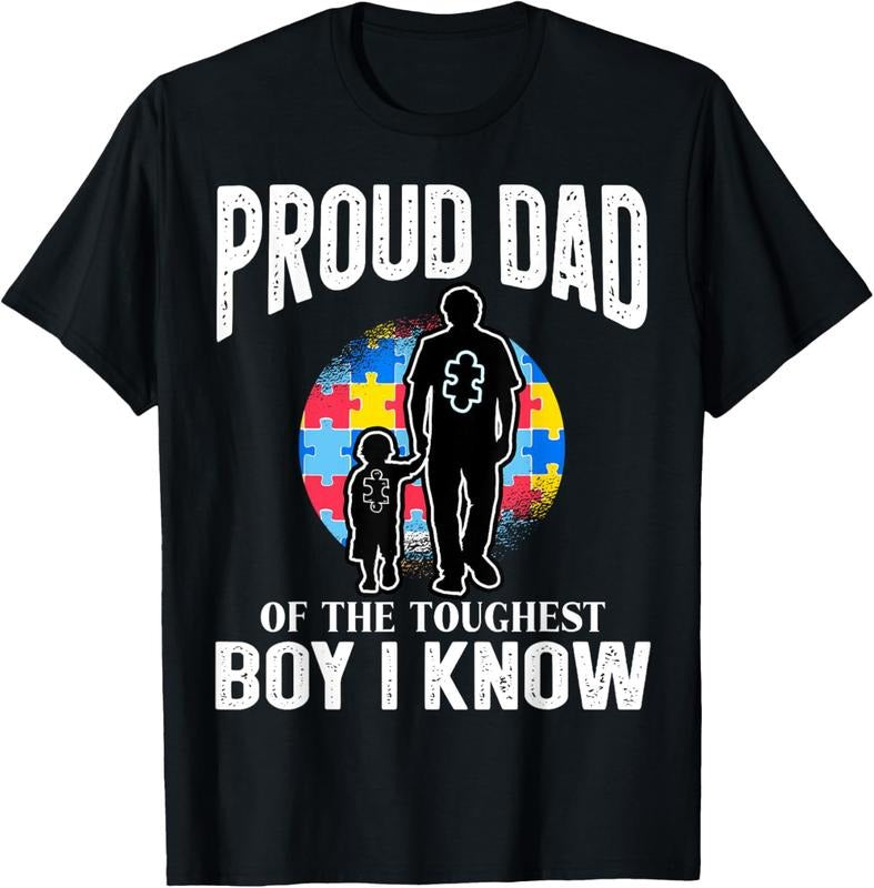 100% Cotton Autism Awareness for Proud Dad Support Autistic  T-Shirt Hoodie, Sweatshirt | PrintMintTees.com