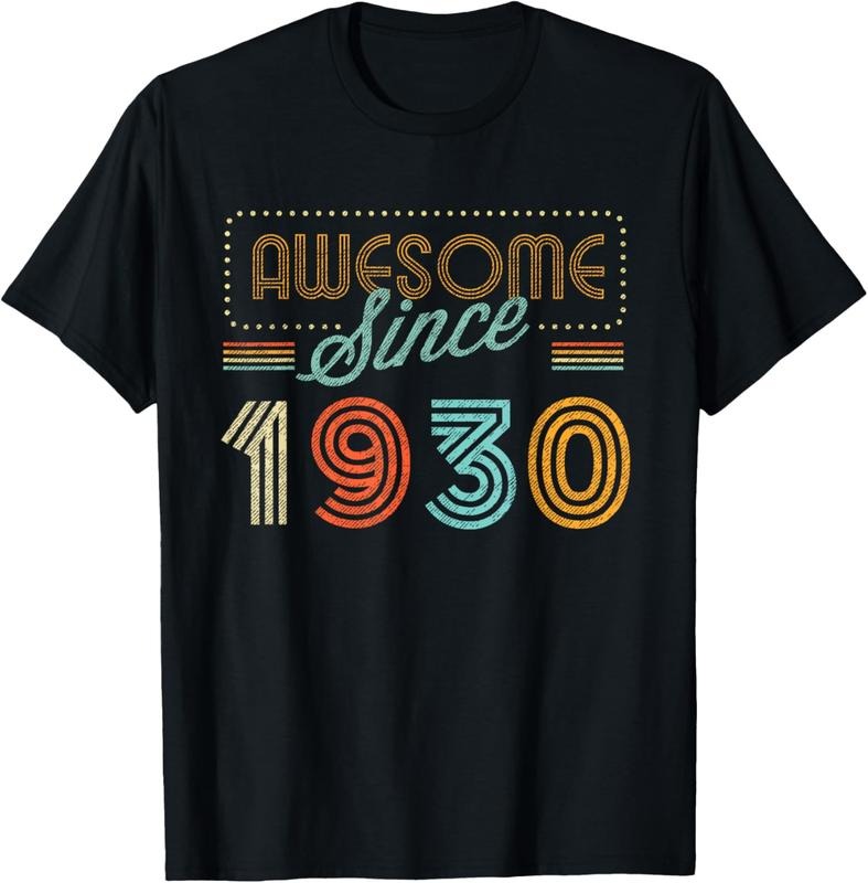 100% Cotton Awesome Since 1930 Year Of Birth Birthday T-Shirt Hoodie, Sweatshirt | PrintMintTees.com