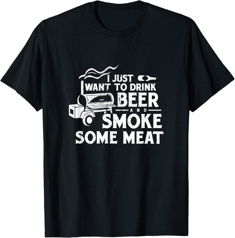 100% Cotton BBQ Smoking Pitmaster Drink Beer Smoke Meat T-Shirt Hoodie Sweatshirt | PrintMintTees.com