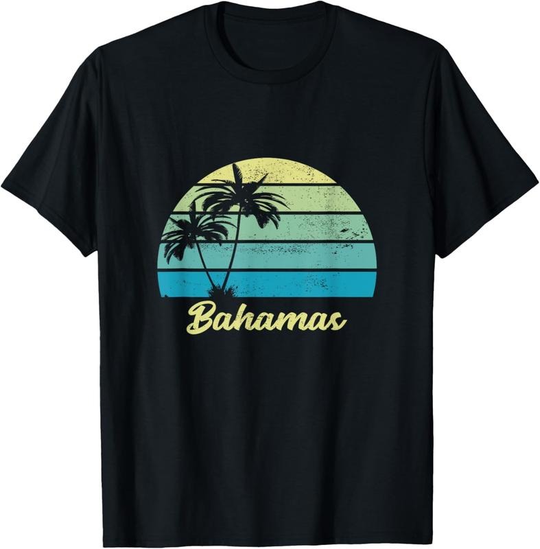 100% Cotton Bahamas Souvenir Vacation Vintage Palm T-Shirts, Hoodie, Sweatshirt