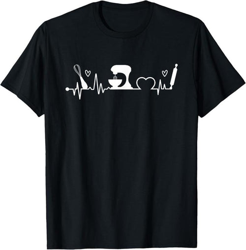 100% Cotton Baking Heartbeat Baker Bakery Owner Pastry Chef T-Shirt Hoodie, Sweatshirt | PrintMintTees.com