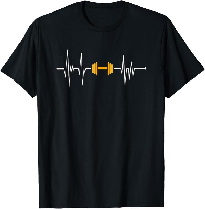 100% Cotton Barbell Weightlifting Heartbeat Shirt - Bodybuilding T-Shirt Hoodie, Sweatshirt | PrintMintTees.com