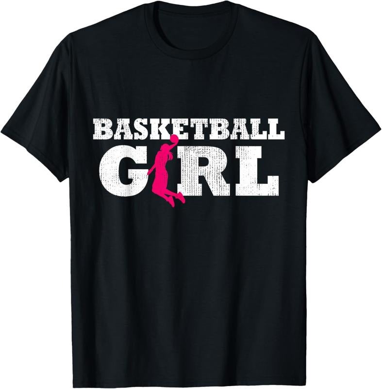 100% Cotton Basketball Girl Player Silhouette Sport Gift T-Shirt Hoodie Sweatshirt | PrintMintTees.com