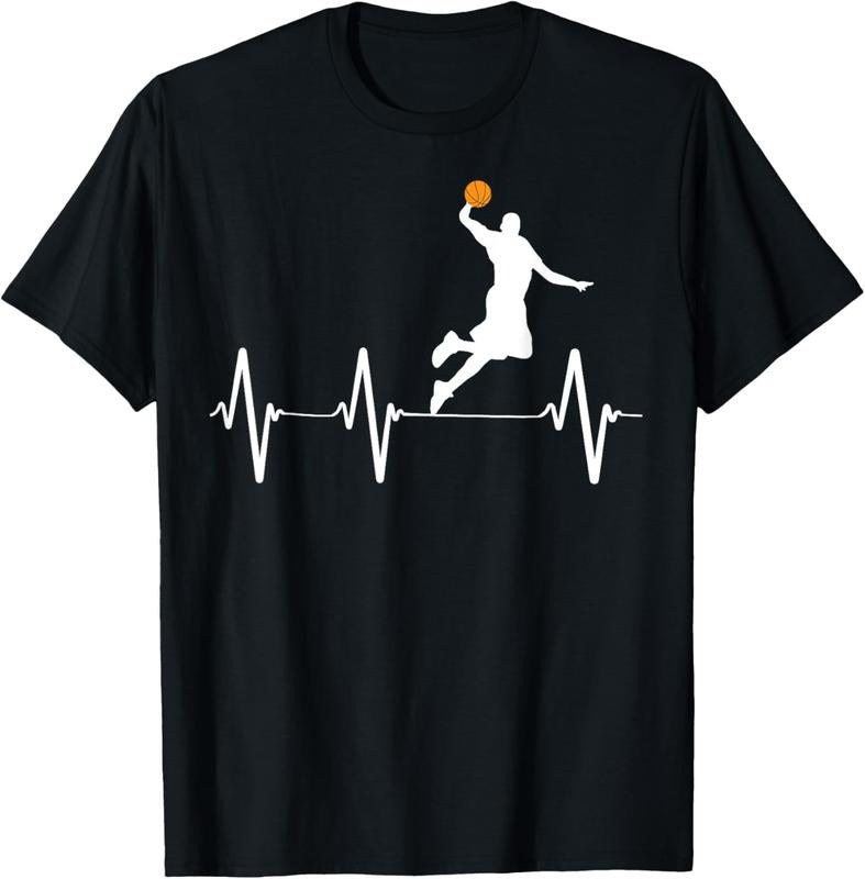 100% Cotton Basketball Heartbeat Shirts T-Shirts, Hoodie, Sweatshirt