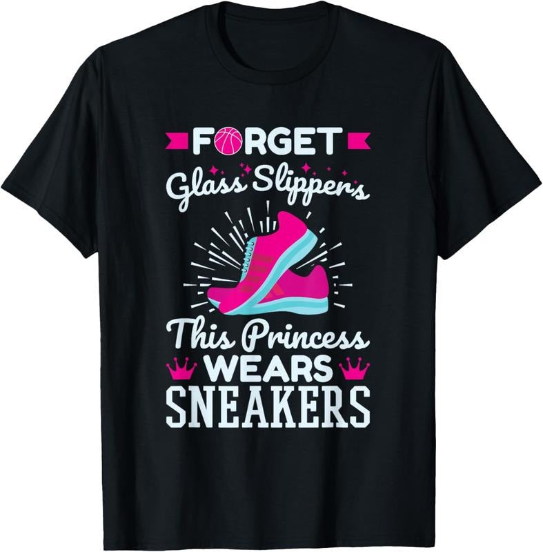 100% Cotton Basketball Player Women Girls Princess Wears Sneakers T-Shirt Hoodie Sweatshirt | PrintMintTees.com