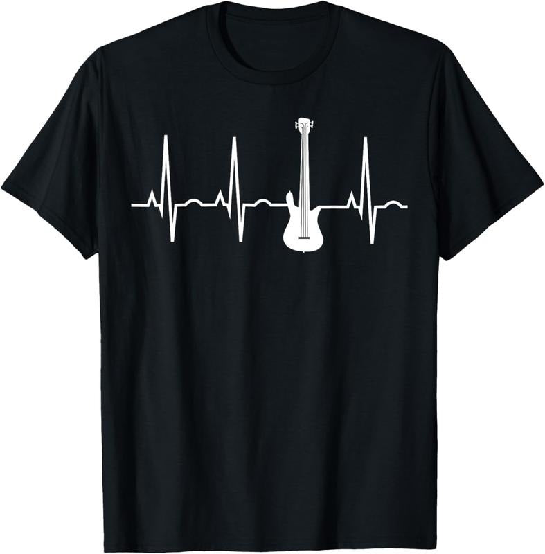 100% Cotton Bass Player Shirt - Bass Guitar Player Heartbeat T-Shirt T-Shirt Hoodie Sweatshirt | PrintMintTees.com