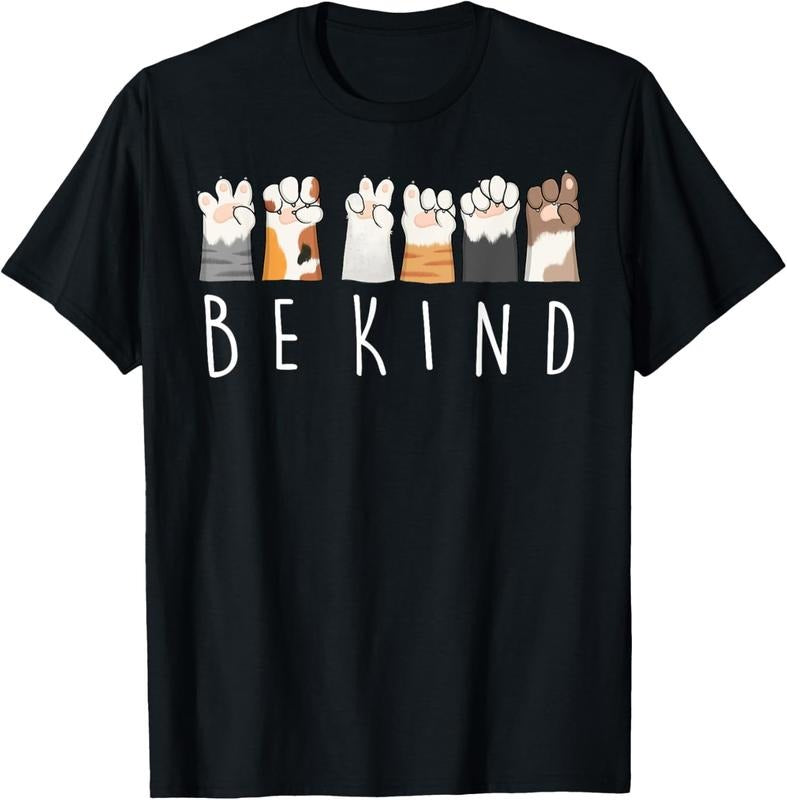 100% Cotton Be Kind ASL Sign Language Kindness Cat Paws Finger Signs T-Shirts, Hoodie, Sweatshirt