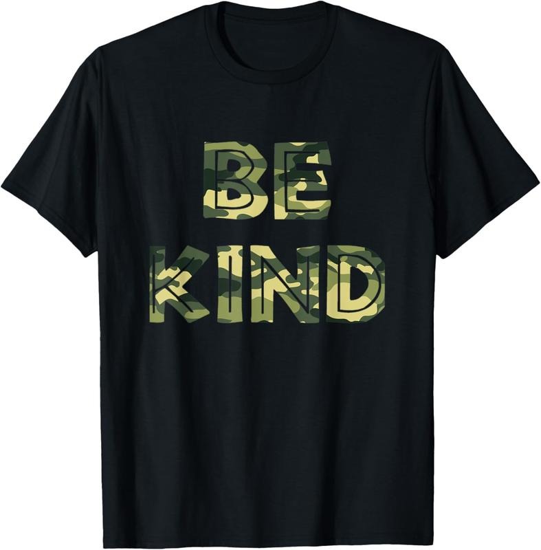 100% Cotton Be Kind Camo Military Anti-bullying T-Shirt Hoodie Sweatshirt | PrintMintTees.com