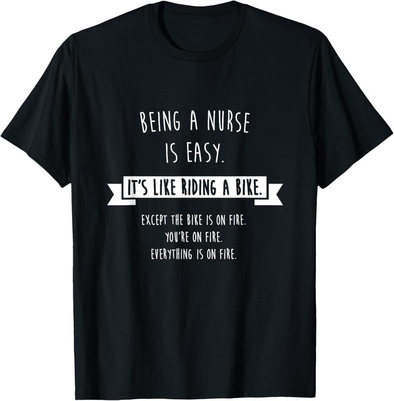 100% Cotton Being A Nurse is Easy Shirt, Funny Sarcastic Nursing Gift T-Shirt Hoodie, Sweatshirt | PrintMintTees.com