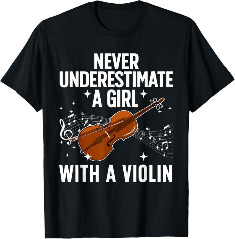 100% Cotton Best Violin Art For Women Girls Violin Player Viola Lover T-Shirt Hoodie Sweatshirt | PrintMintTees.com