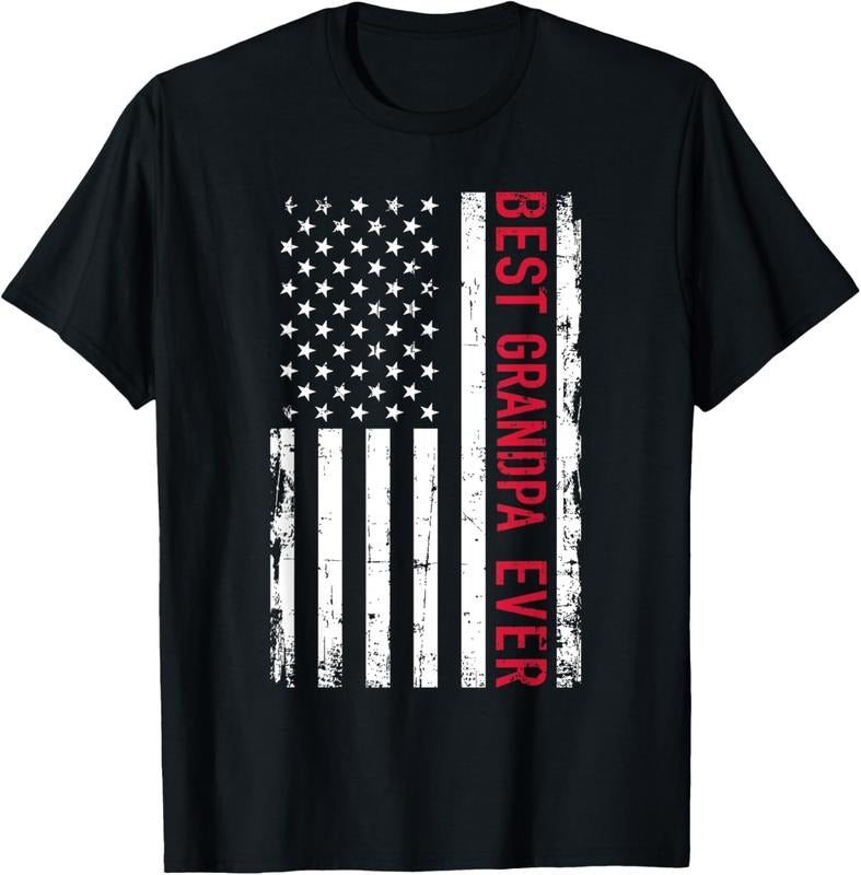 100% Cotton Best Grandpa Ever US American Flag T-Shirts, Hoodie, Sweatshirt