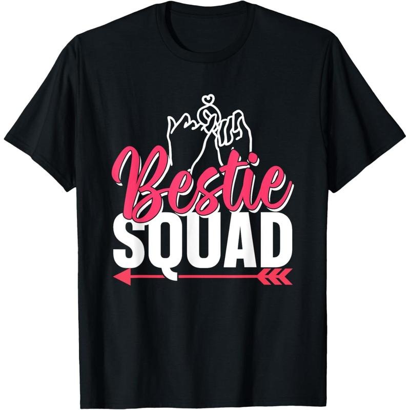 100% Cotton Bestie Crew Friendship Best Friend Cute Besties T-Shirt Round Neck Short Sleeve T-Shirt Women's Men Graphic...