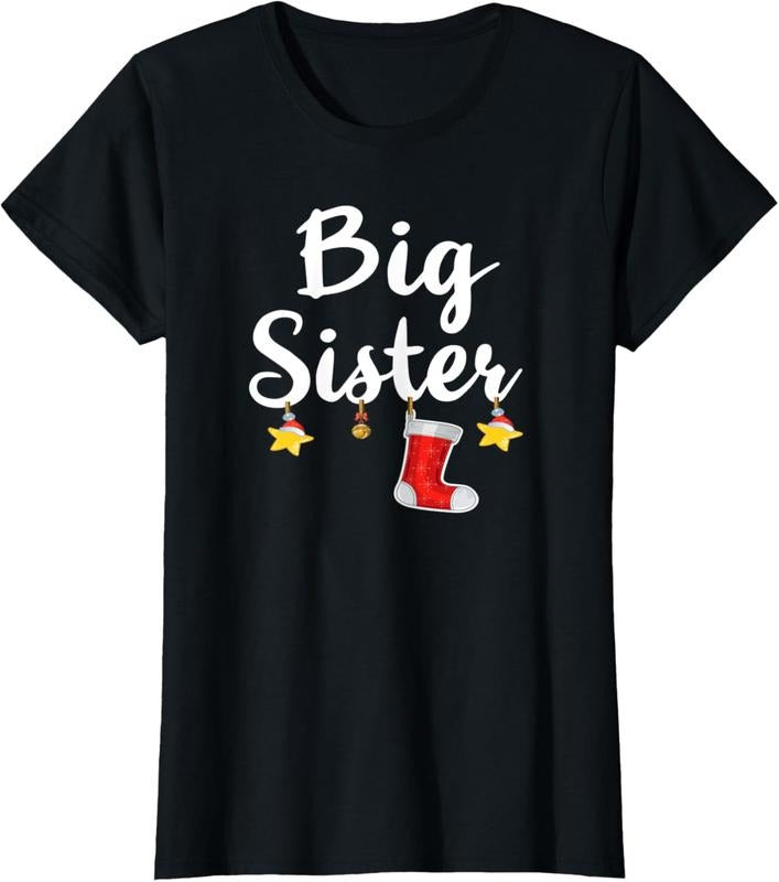 100% Cotton Big Sister Christmas T-Shirt Hoodie, Sweatshirt | PrintMintTees.com
