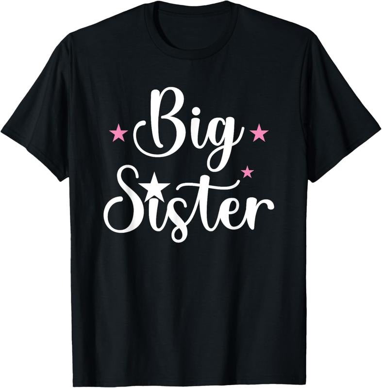 100% Cotton Big Sister, Little Stars T-Shirt Hoodie Sweatshirt | PrintMintTees.com