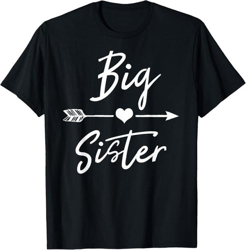 100% Cotton Big sister T Shirt cute girls womens heart arrow love tee T-Shirt Hoodie Sweatshirt | PrintMintTees.com