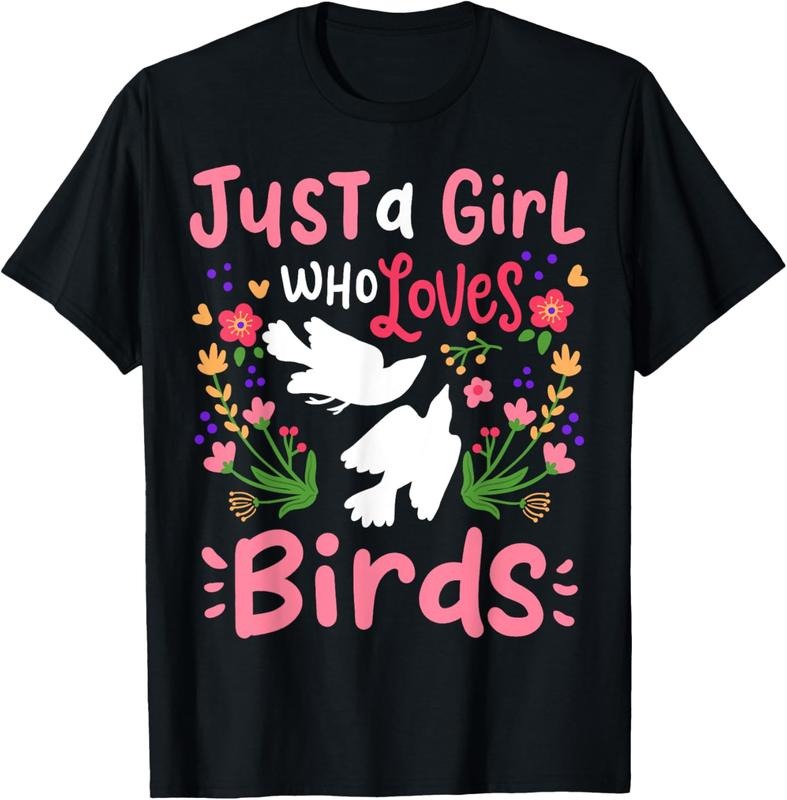 100% Cotton Bird Just A Girl Who Loves Birds Gift for Bird Lovers T-Shirt Hoodie Sweatshirt | PrintMintTees.com