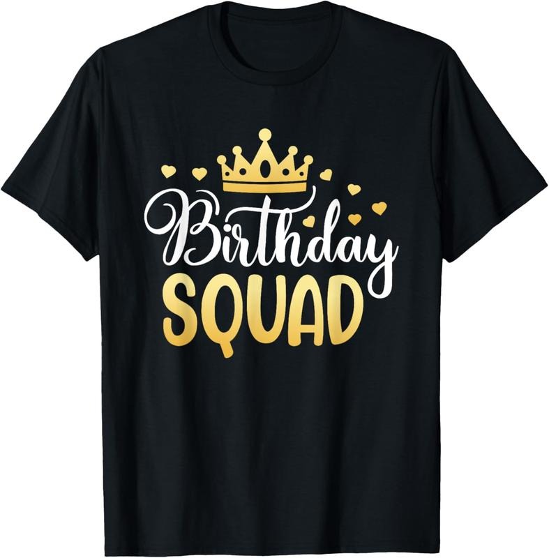 100% Cotton Birthday Squad Party Matching Family Group Funny Bday Team T-Shirt Hoodie Sweatshirt | PrintMintTees.com