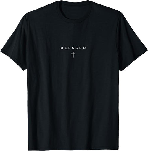 100% Cotton Blessed Cross Subtle Christian Minimalist Religious Faith T-Shirt Hoodie Sweatshirt | PrintMintTees.com