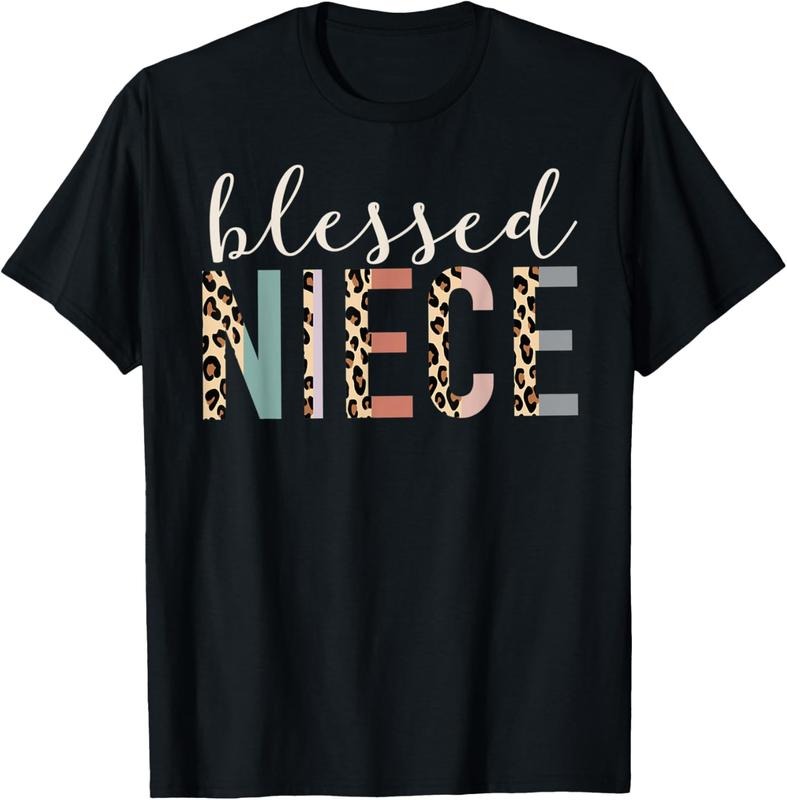 100% Cotton Blessed Niece Gifts From Auntie Cute Leopard Print T-Shirt Hoodie Sweatshirt | PrintMintTees.com