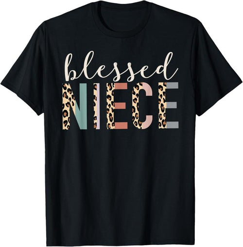 100% Cotton Blessed Niece Gifts From Auntie Cute Leopard Print T-Shirt Hoodie Sweatshirt | PrintMintTees.com